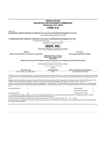 Vorschaubild Seer Inc 10-Q Quartalsbericht 2024 
