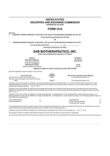 Thumbnail SAB Biotherapeutics 10-Q Quarterly Report FY2024 