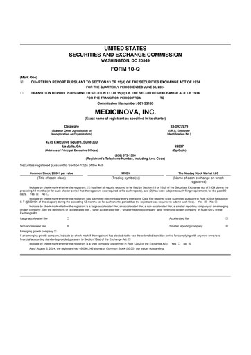 Thumbnail MediciNova 10-Q Quarterly Report FY 