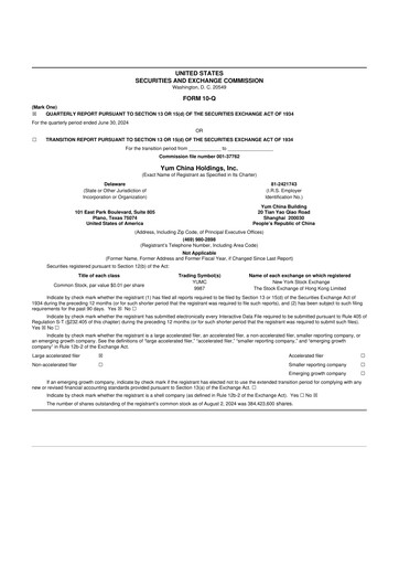 Thumbnail Yum China
 10-Q Quarterly Report FY2024 