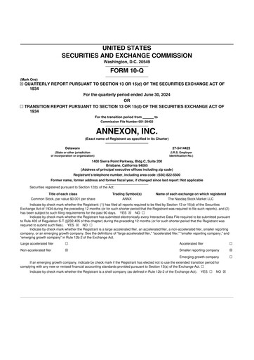 Thumbnail Annexon 10-Q Quarterly Report FY 