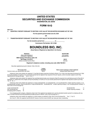 Thumbnail Boundless Bio 10-Q Quarterly Report FY2024 