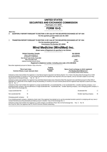 Thumbnail Mind Medicine (MindMed) 10-Q Quarterly Report FY2024 