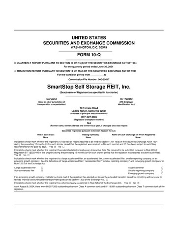 Thumbnail SmartStop Self Storage REIT 10-Q Quarterly Report FY2024 