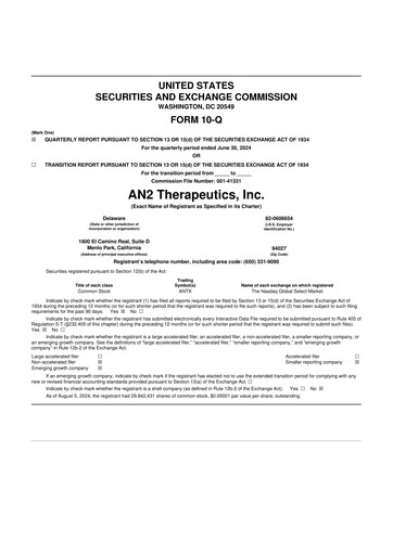 Vorschaubild AN2 Therapeutics 10-Q Quartalsbericht 2024 