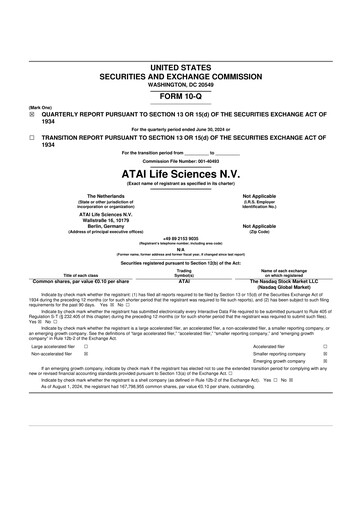 Thumbnail atai Life Sciences 10-Q Quarterly Report FY 
