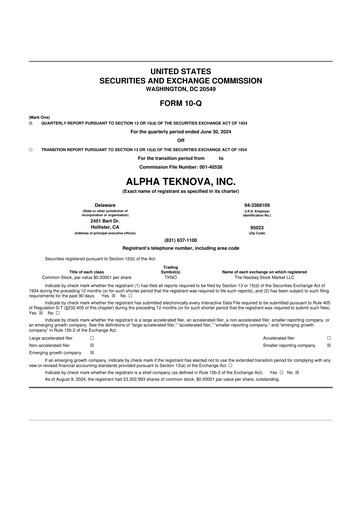 Thumbnail Alpha Teknova 10-Q Quarterly Report FY2024 