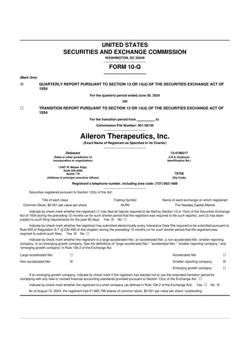 Thumbnail Rein Therapeutics 10-Q Quarterly Report FY2024 