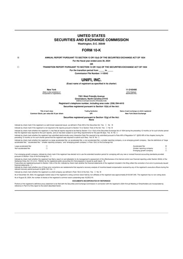 Thumbnail Unifi 10-K Annual Report 2024