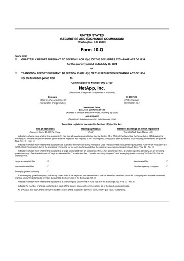 Thumbnail NetApp
 10-Q Quarterly Report FY2025 