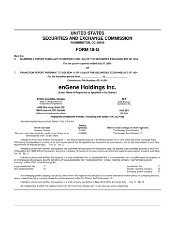 Thumbnail enGene 10-Q Quarterly Report FY2024 