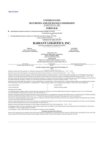Thumbnail Radiant Logistics
 10-K Annual Report 2024