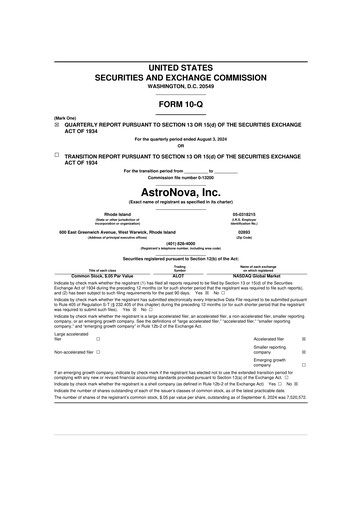 Thumbnail AstroNova, Inc. 10-Q Quarterly Report FY2025 