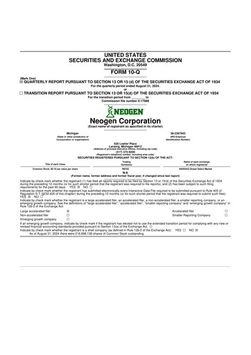 Thumbnail Neogen 10-Q Quarterly Report FY2024 