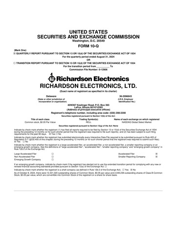 Thumbnail Richardson Electronics 10-Q Quarterly Report FY2025 