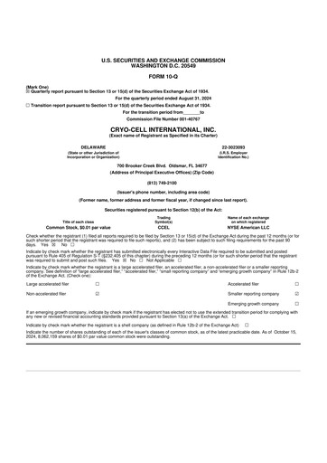Thumbnail Cryo-Cell International 10-Q Quarterly Report FY2024 