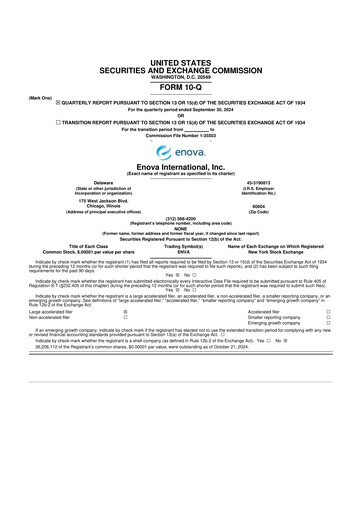 Thumbnail Enova International
 10-Q Quarterly Report FY 