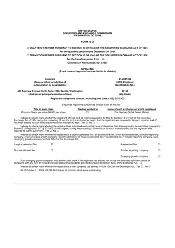 Miniature Impinj 10-Q Rapport trimestriel 2024 