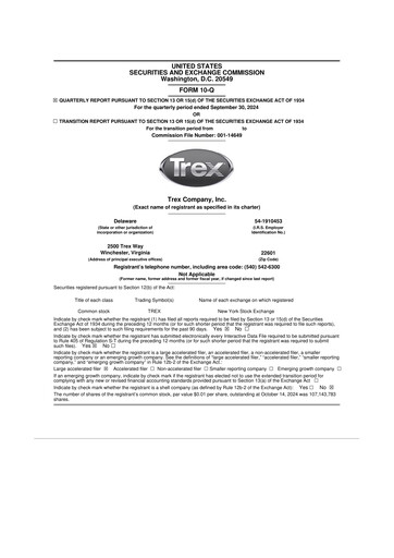 Miniature Trex 10-Q Rapport trimestriel 2024 