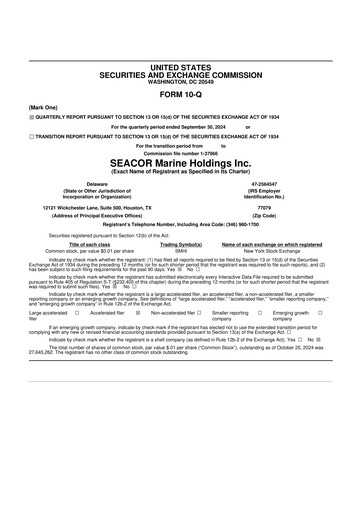Thumbnail SEACOR Marine 10-Q Quarterly Report FY2024 