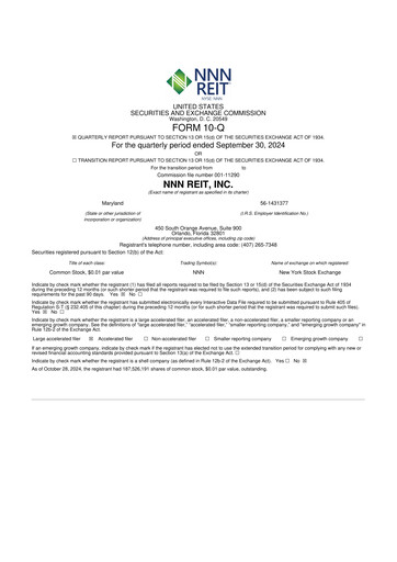 Thumbnail NNN REIT 10-Q Quarterly Report FY2024 