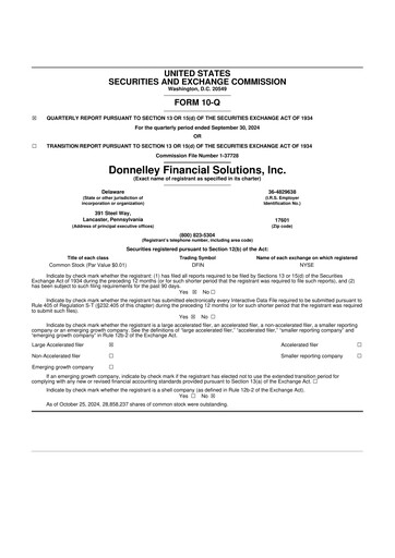 Vorschaubild Donnelley Financial Solutions
 10-Q Quartalsbericht 2024 