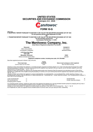 Thumbnail The Manitowoc Company
 10-Q Quarterly Report FY2024 