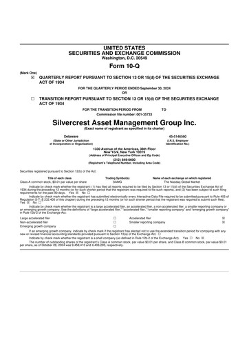 Vorschaubild Silvercrest Asset Management Group 10-Q Quartalsbericht 2024 