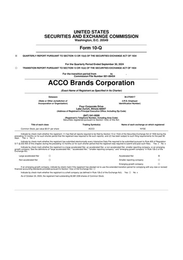Thumbnail Acco Brands 10-Q Quarterly Report FY2024 