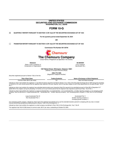 Thumbnail Chemours
 10-Q Quarterly Report FY 