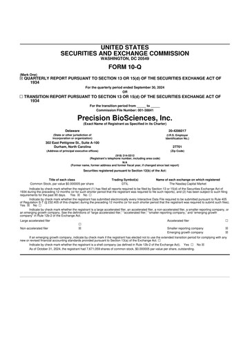 Thumbnail Precision BioSciences
 10-Q Quarterly Report FY2024 