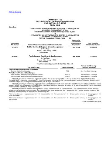 Thumbnail PSEG 10-Q Quarterly Report FY 