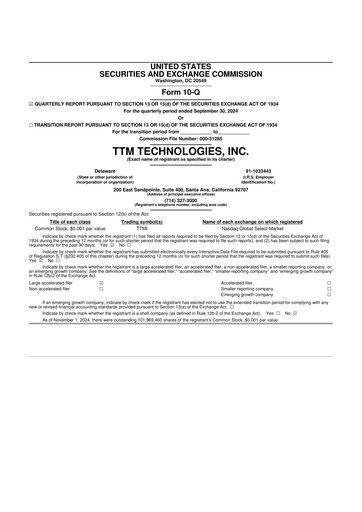 Thumbnail TTM Technologies
 10-Q Quarterly Report FY2024 