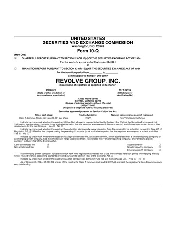 Thumbnail Revolve Group 10-Q Quarterly Report FY2024 
