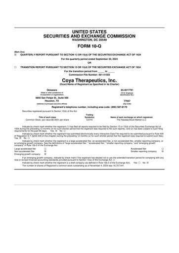 Vorschaubild Coya Therapeutics 10-Q Quartalsbericht 2024 