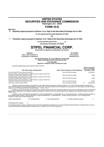 Thumbnail Stifel
 10-Q Quarterly Report FY2024 