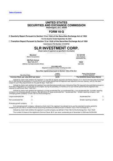 Thumbnail SLR Investment 10-Q Quarterly Report FY2024 