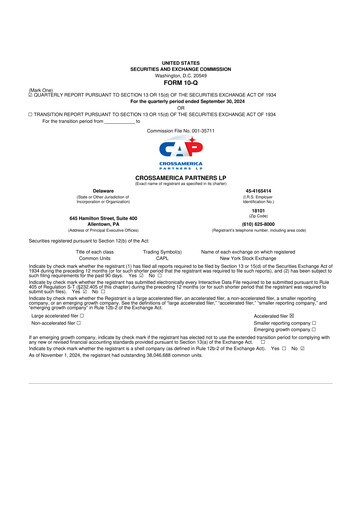 Miniature CrossAmerica Partners 10-Q Rapport trimestriel 2024 