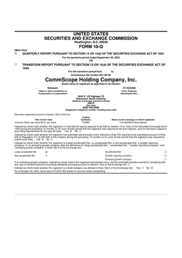 Thumbnail CommScope
 10-Q Quarterly Report FY2024 