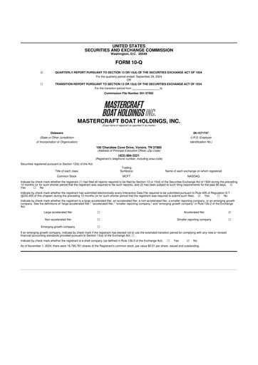 Thumbnail MasterCraft Boat 10-Q Quarterly Report FY2024 