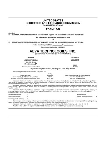 Vorschaubild Aeva Technologies 10-Q Quartalsbericht 2024 