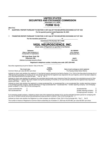 Thumbnail Vigil Neuroscience 10-Q Quarterly Report FY2024 