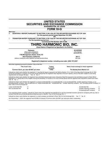 Thumbnail Third Harmonic Bio 10-Q Quarterly Report FY 