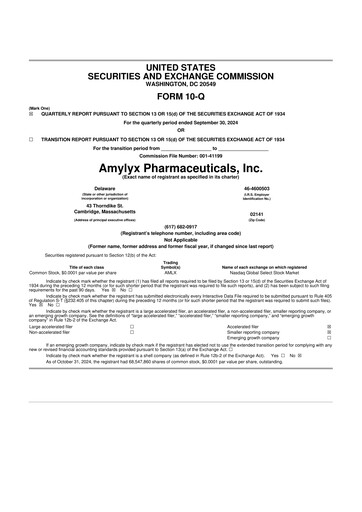 Thumbnail Amylyx Pharmaceuticals 10-Q Quarterly Report FY2024 