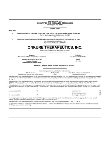 Thumbnail OnKure Therapeutics 10-Q Quarterly Report FY 