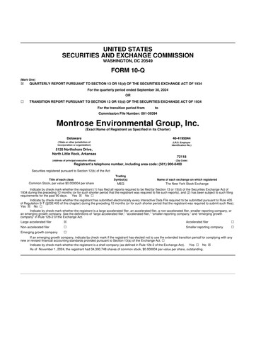 Thumbnail Montrose Environmental 10-Q Quarterly Report FY2024 