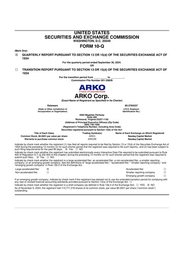 Thumbnail ARKO Corp. 10-Q Quarterly Report FY2024 