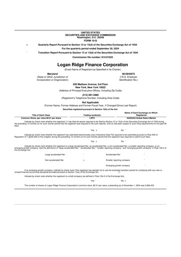 Thumbnail Logan Ridge Finance 10-Q Quarterly Report FY 