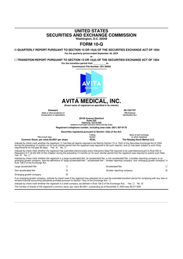Vorschaubild AVITA Medical
 10-Q Quartalsbericht 2024 