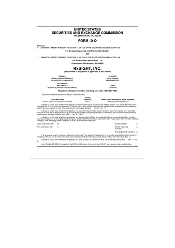 Vorschaubild RxSight 10-Q Quartalsbericht 2024 